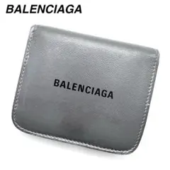 良品✨バレンシアガ　二つ折り財布　エブリデイ　レザー　シルバー