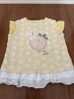 ⁠【汚れありでお得】クーラクール 半袖Tシャツ 80cm うさぎ イエロー 夏服のサムネイル