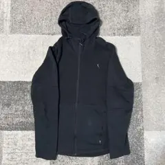 ブラックフード付きジップアップパーカー