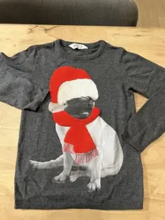 H&M パグのセーター 125センチ　美品　クリスマス