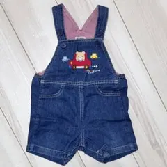 MIKI HOUSE FIRST 80サイズ　ロンパース(デニムオーバーオール)