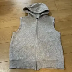 ⭐︎H&M⭐︎フード付きジップアップベスト 122/128 グレー