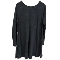 古着✨OLDNAVYオールドネイビー【XL】ダークグレー 長袖 ひざ丈ワンピース