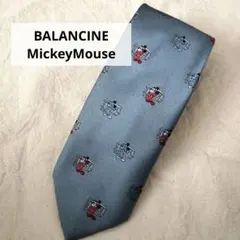 ミッキーマウス プリント ネクタイ 青