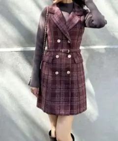 RESEXXY ツイードノースリミニワンピース