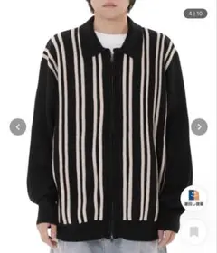 OY VERTICAL STRIPE KNIT ZIP UPのサムネイル
