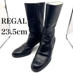 REGAL リーガル ミドルブーツ レザー サイドジップ 黒 23.5cm