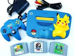☆ レア Nintendo 64 ピカチュウセット + 3本のゲーム