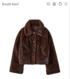 Knuth Marf point collar fur coat/brown - メルカリ