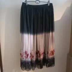 フレアスカート ブラック ピンク グラデーション