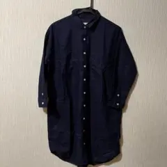 シャツワンピース　ニコアンド　ネイビー