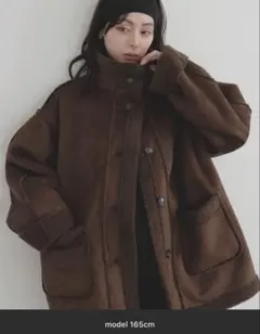LIAN ブラウン ムートンコート ポリエステル100%