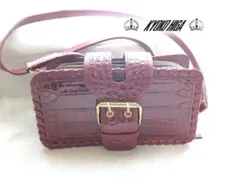 【新品】キョウコヒガ　牛革　クロコ型押し　ウォレットポシェットショルダー