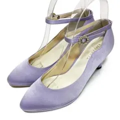 ESPERANZA エスペランサ アンクルストラップ パンプス ビジュー サテン