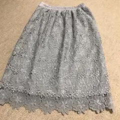 tocco スカート　水色　花柄レース　美品