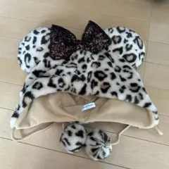 ミニーちゃんファンキャップヒョウ柄