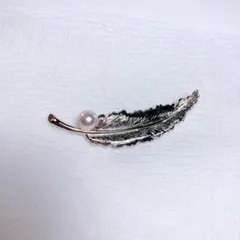 TASAKI タサキ 真珠 羽 シルバー ブローチ　田崎真珠　|4708|