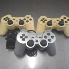 PS2 3 コントローラー セット イエロー シルバーDUALSHOCK2 3