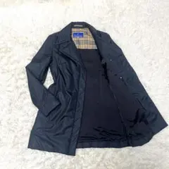 バーバリーブルーレーベル　中綿コート ノバチェック 比翼仕立　ブラック　38