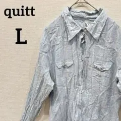 1点もの✨️ 【L】ライトブルー ストライプ シャツ レディース 長袖 輸入古着