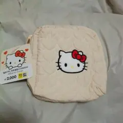 ハローキティ ハートキルティングポーチ