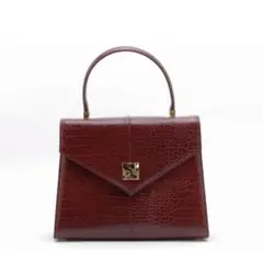 YVES SAINT LAURENT レザー ハンドバッグ ボルドーのサムネイル
