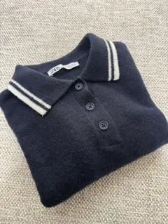 ZARA ネイビー ストライプ襟セーター