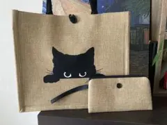 黒猫デザイン トートバッグ セット