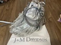 J&M DAVIDSON シルバー フリンジショルダーバッグ