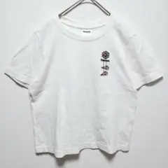 1699【リーボック】スニーカー刺繍 半袖Tシャツ クロップド 綿 白 Ｌ 古着のサムネイル