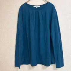 m.f.editorial M 長袖　Tシャツ ネイビーブルー　タック　トップスのサムネイル