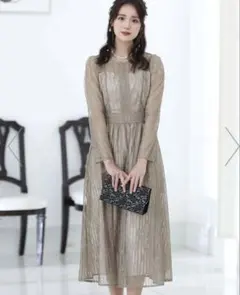 ストライプレースワンピース結婚式パーティードレスお呼ばれオケージョンドレス