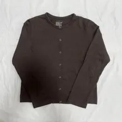 美品 無印良品 太番手天竺編みカーディガン ブラウン L