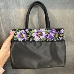 FEILER 花柄　シャノン　ハンドバッグ 黒