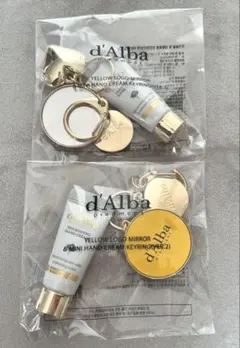 d'Alba ミラー付きハンドクリームキーホルダー 2つ セット