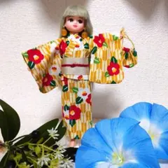 【Ｎｏ．82】リカちゃん浴衣 椿