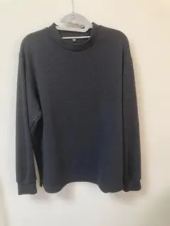 UNIQLO ソフトニットフリースクルーネックT 　L　 ダークグレー　未使用品