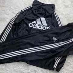 極美品■adidas スポーツウェア　セットアップ　ビッグロゴ　黒　Oサイズ