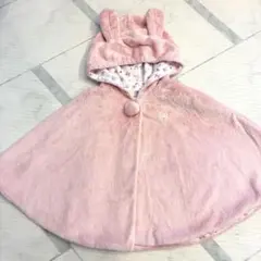 ミキハウス うさ耳ポンチョ ピンク 70〜90 アウター 女の子