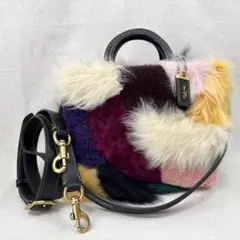 希少【未使用】COACH ローグ20 リアルファー パッチワーク 3way - メルカリ