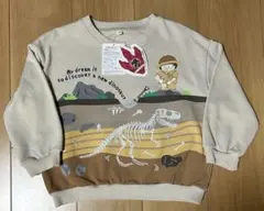 新品タグ付 恐竜 長袖 薄手 トレーナー 110 ダイナソー 化石 綿100%