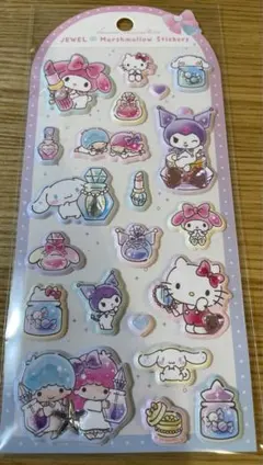 サンリオ　ジュエルマシュマロステッカー　正規品　キキララ　キティ　シナモロール