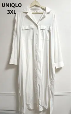 UNIQLO ユニクロ　UVカットシャツワンピース　3XL オフホワイト