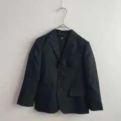 4312 子供用スーツジャケット　１１０　ストライプ　黒　セレモニー　フォーマル