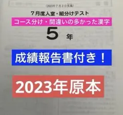 サピックス6年7月入室組分けテスト2023年原本❗️成績報告書付き 
