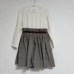 evelyn フリルウエスト チェックミニワンピース