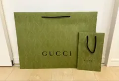 GUCCI 特大ショッパー ＆ 小ショッパー グリーン 折れ防止発送！