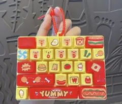 フード キーボード キーホルダー レッド