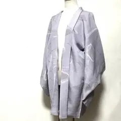 【超美品】正絹羽織　着物羽織り　透かし柄入り　淡藤色