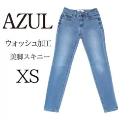 【美品】アズールバイマウジー スキニーデニム ジーンズ ブルー XSサイズのサムネイル